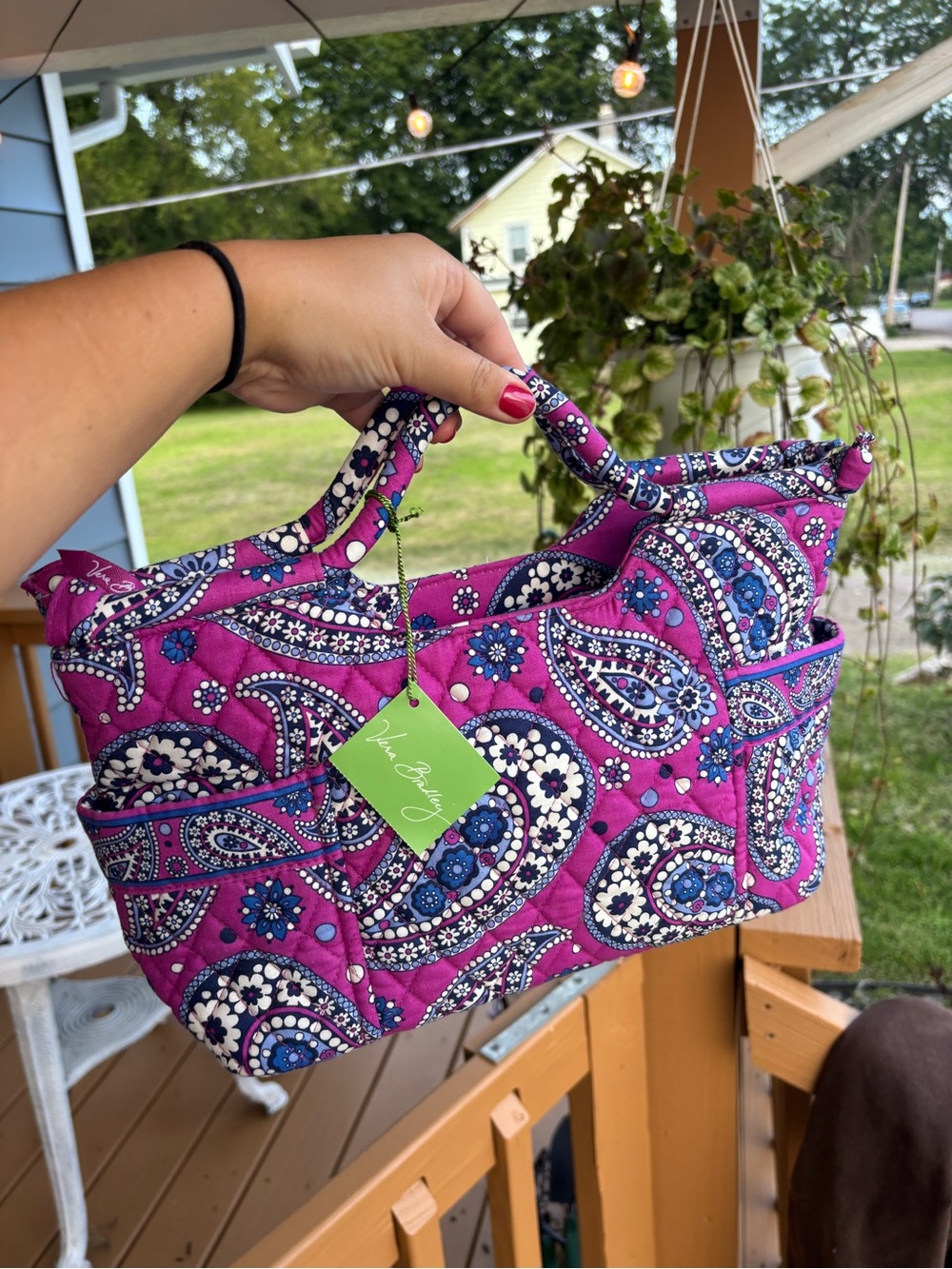 Vera Bradley Purple Paisley Quilted Tote